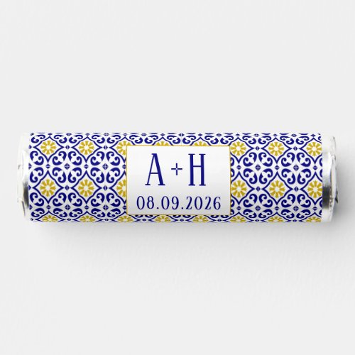 Portuguese Tiles Blue Mediterranean Wedding Breath Savers Mints