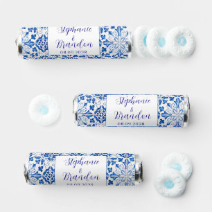 Portuguese Tiles Blue Mediterranean Wedding Breath Savers® Mints