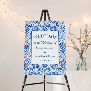 Portuguese tiles Blue Mediterranean Wedding Foam Board