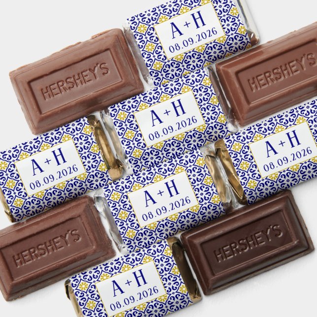 Portuguese Tiles Blue Mediterranean Wedding Hershey's Miniatures (Assorted)