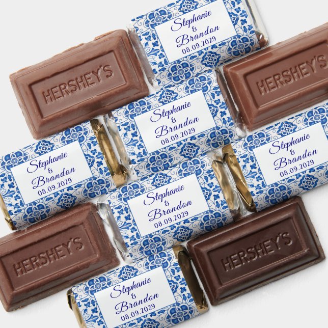 Portuguese Tiles Blue Mediterranean Wedding Hershey's Miniatures (Assorted)