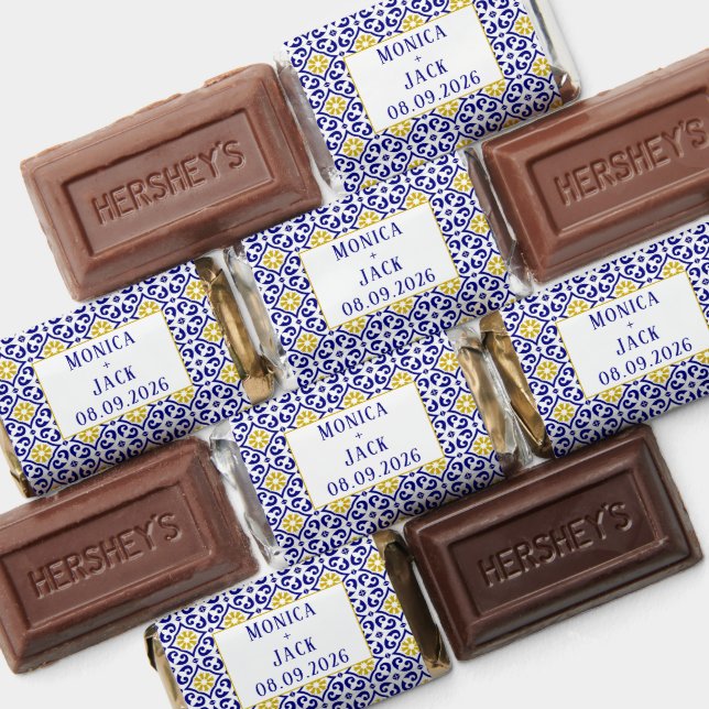 Portuguese Tiles Blue Mediterranean Wedding Hershey's Miniatures (Assorted)