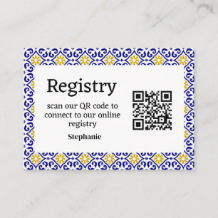 Portuguese tiles Bridal shower Registry Enclosure