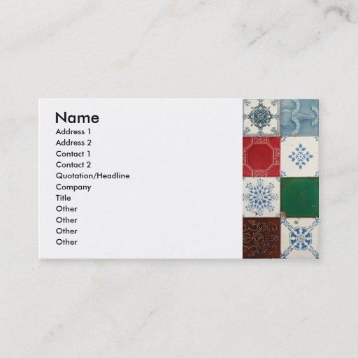 Customizable Portuguese tiles business cards