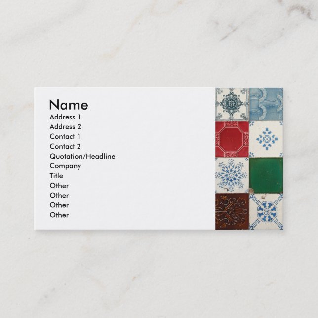 Portuguese tiles business card (Front)