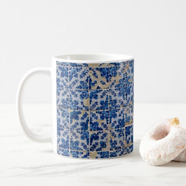 Portuguese tiles coffee mug (With Donut)