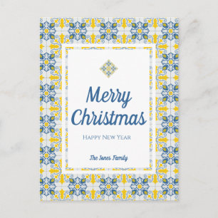 Portuguese tiles family reunion Christmas card