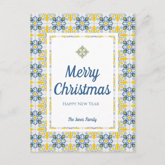 Portuguese tiles family reunion Christmas card (Front)