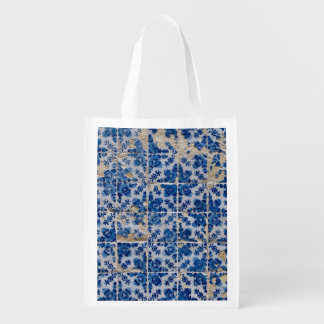 Portuguese tiles grocery bag
