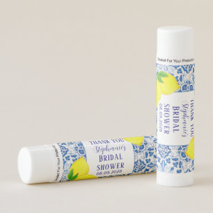 Portuguese Tiles Lemon Mediterranean Bridal shower Lip Balm