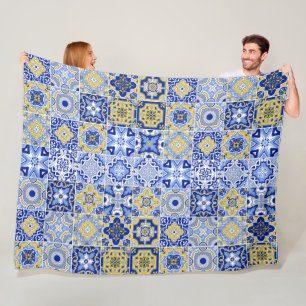 Portuguese Tiles Pattern  Fleece Blanket