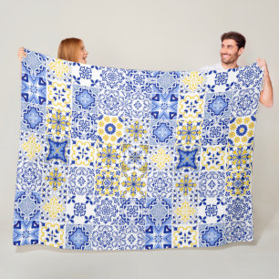 Portuguese Tiles Pattern  Fleece Blanket