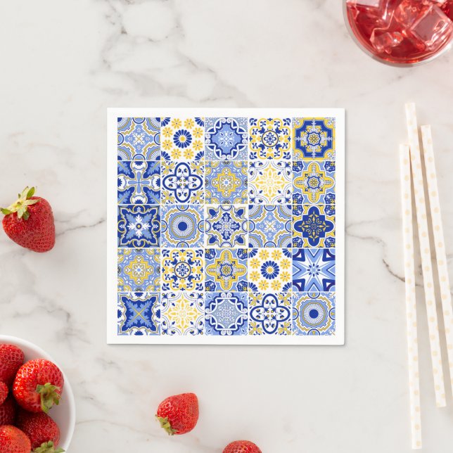 Portuguese Tiles Pattern  Napkins (Insitu)