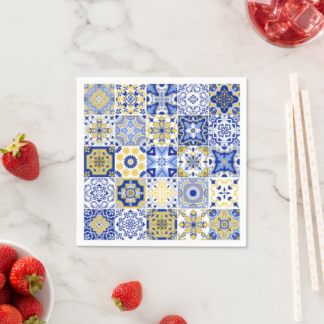 Portuguese Tiles Pattern  Napkins (Insitu)