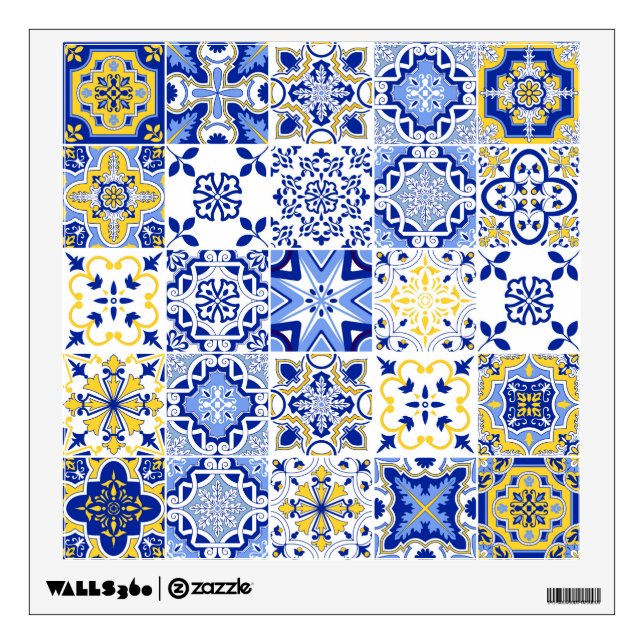 Portuguese Tiles Pattern Wall Decal (Front)