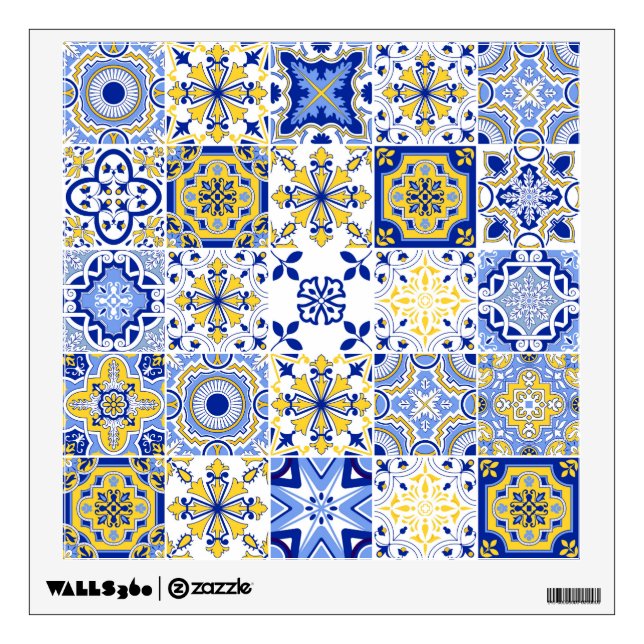 Portuguese Tiles Pattern Wall Decal (Front)