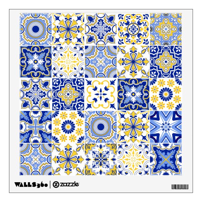 Portuguese Tiles Pattern Wall Decal (Front)
