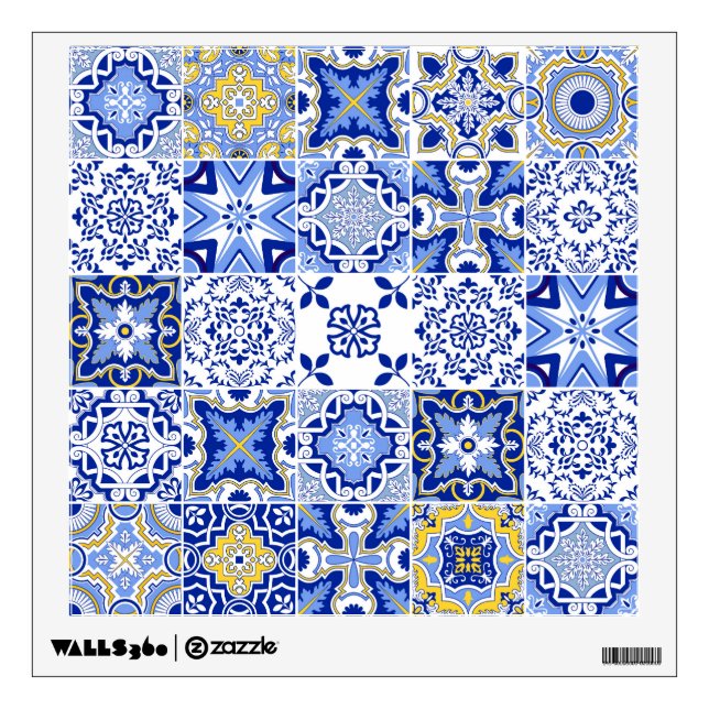 Portuguese Tiles Pattern Wall Decal (Front)