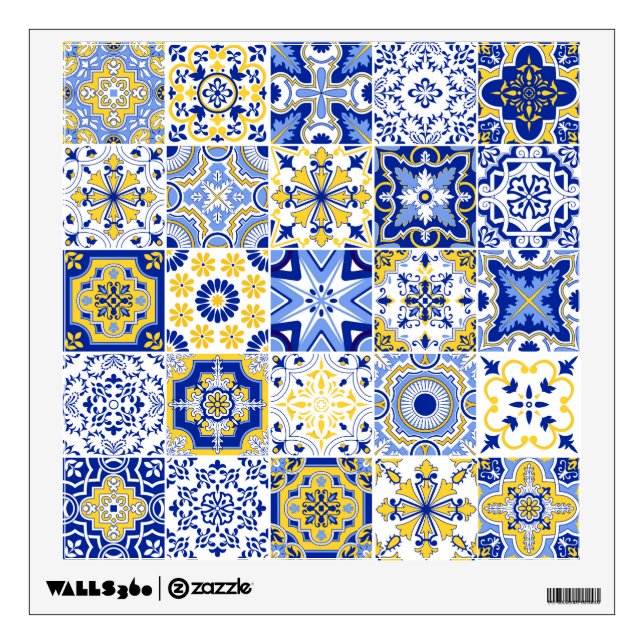 Portuguese Tiles Pattern Wall Decal (Front)