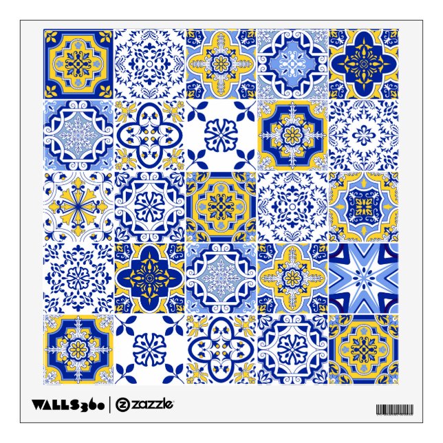 Portuguese Tiles Pattern Wall Decal (Front)
