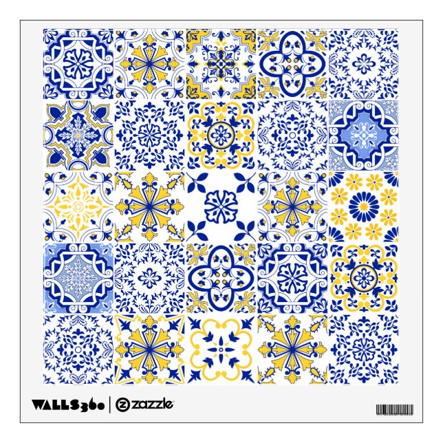 Portuguese Tiles Pattern Wall Decal (Front)