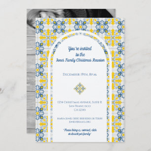 Portuguese Tiles Photo frame for family Christmas Invitation