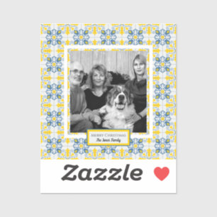 Portuguese Tiles Photo frame for family Christmas Sticker