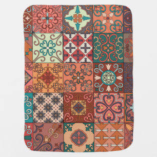 Portuguese Tiles: Talavera Style Azulejo. Baby Blanket