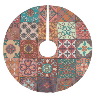 Portuguese Tiles: Talavera Style Azulejo. Brushed Polyester Tree Skirt