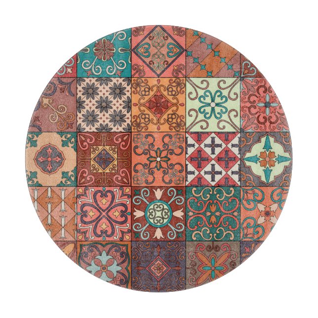 Portuguese Tiles: Talavera Style Azulejo. Cutting Board (Front)