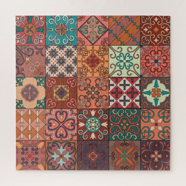 Portuguese Tiles: Talavera Style Azulejo. Jigsaw Puzzle (Vertical)