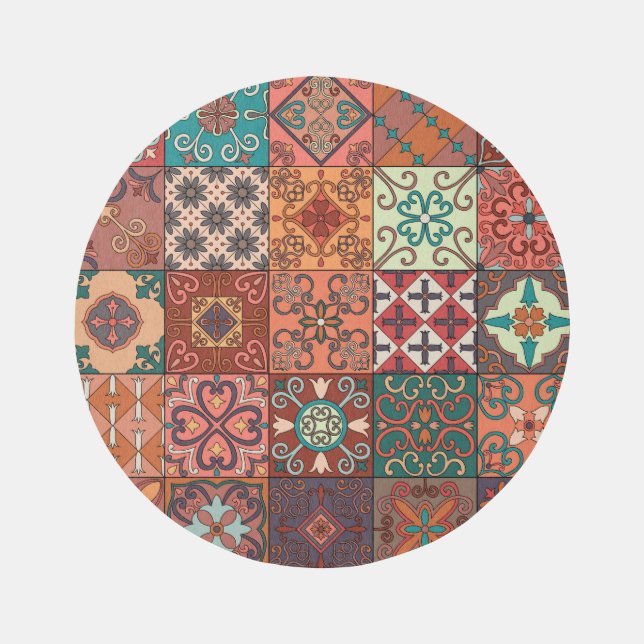 Portuguese Tiles: Talavera Style Azulejo. Rug (Front)