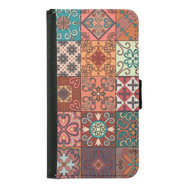 Portuguese Tiles: Talavera Style Azulejo. Samsung Galaxy Wallet Case (Front)