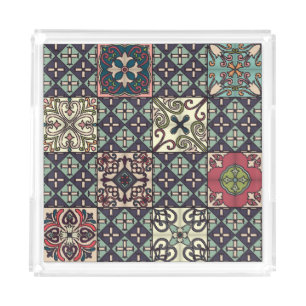 Portuguese Tiles: Talavera Style Seamless Acrylic Tray