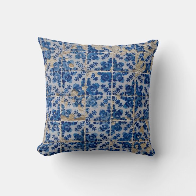 Portuguese tiles throw pillow (Front)