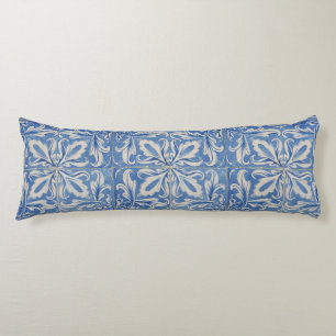 Portuguese Tiles Vintage Azulejos Blue White Body Pillow