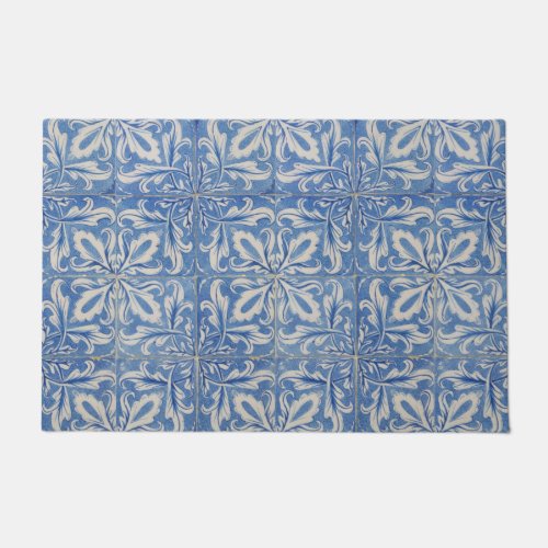 Portuguese Tiles Vintage Azulejos Blue White Doormat