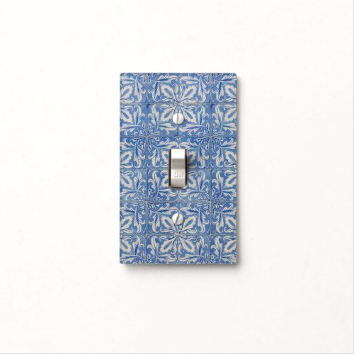 Portuguese Tiles Vintage Azulejos Blue White   Light Switch Cover