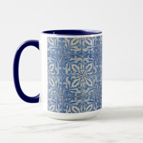 Portuguese Tiles Vintage Azulejos Blue White Mug
