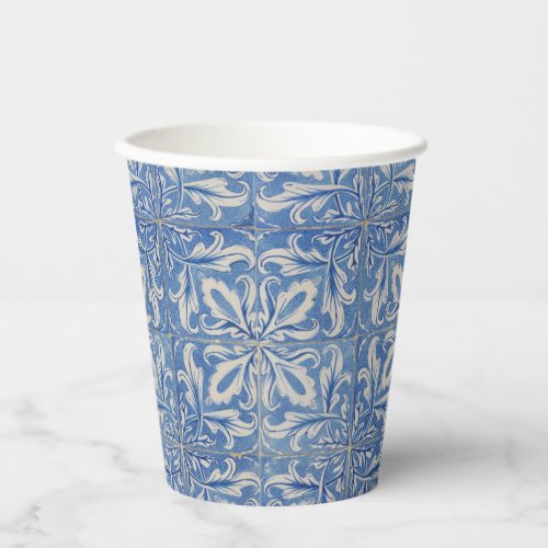 Portuguese Tiles Vintage Azulejos Blue White  Paper Cups