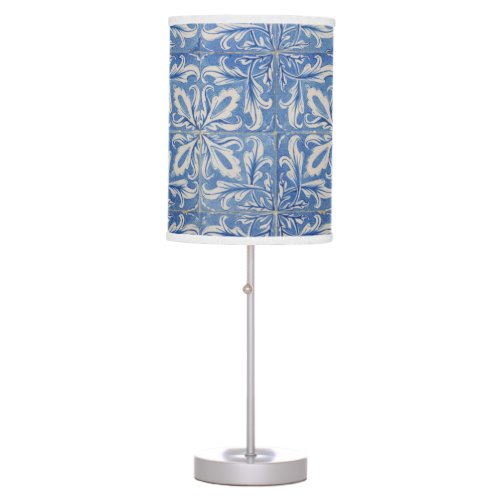 Portuguese Tiles Vintage Azulejos Blue White  Table Lamp