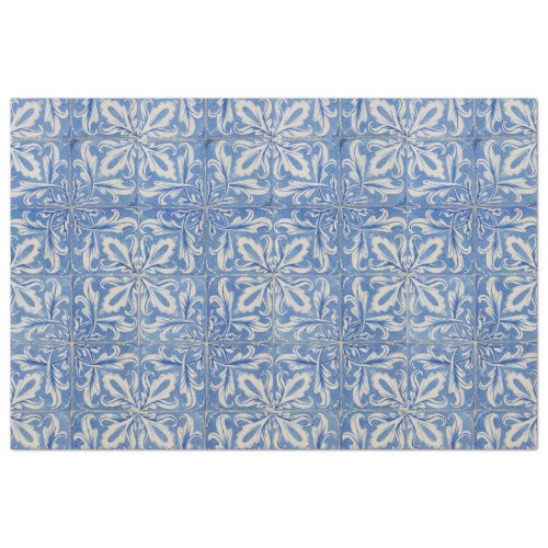 Portuguese Tiles Vintage Azulejos Blue White Tissue Paper