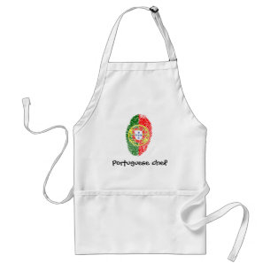 Portuguese touch fingerprint flag adult apron
