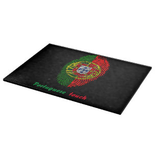 Portuguese touch fingerprint flag cutting board