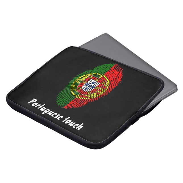 Portuguese touch fingerprint flag laptop sleeve (Front Top)