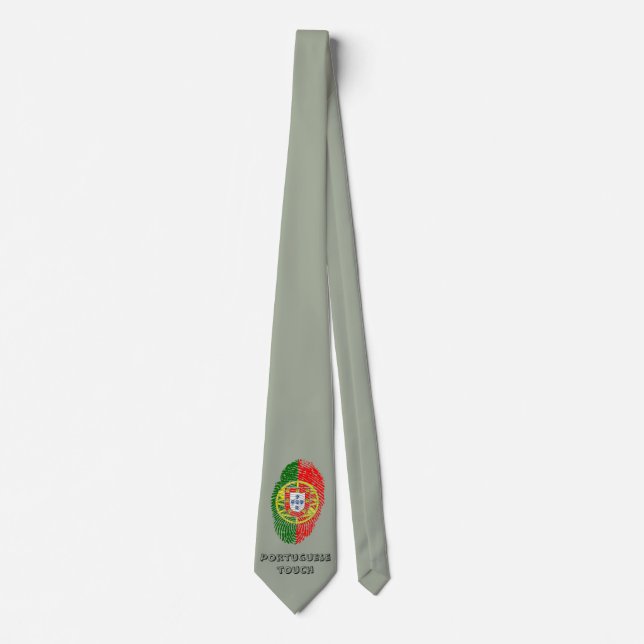 Portuguese touch fingerprint flag neck tie (Front)