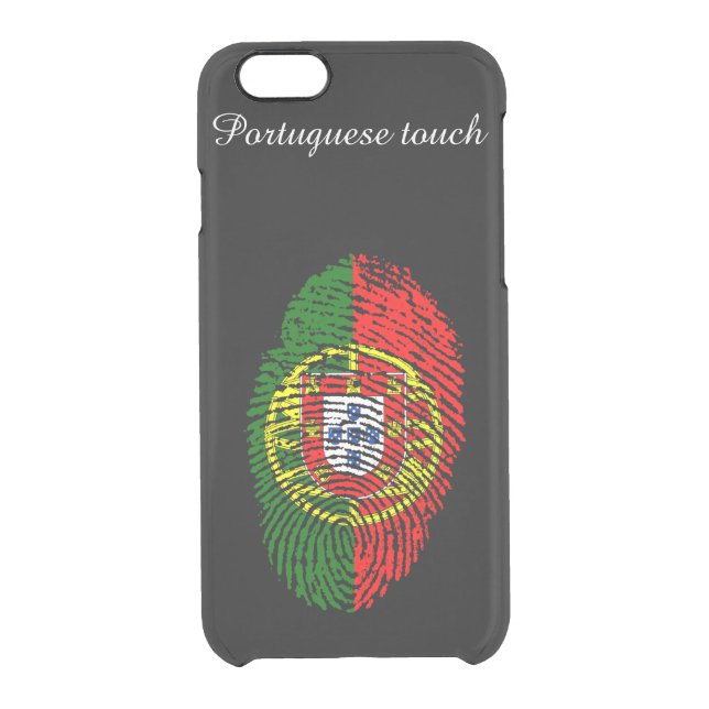 Portuguese touch fingerprint flag uncommon iPhone case (Back)