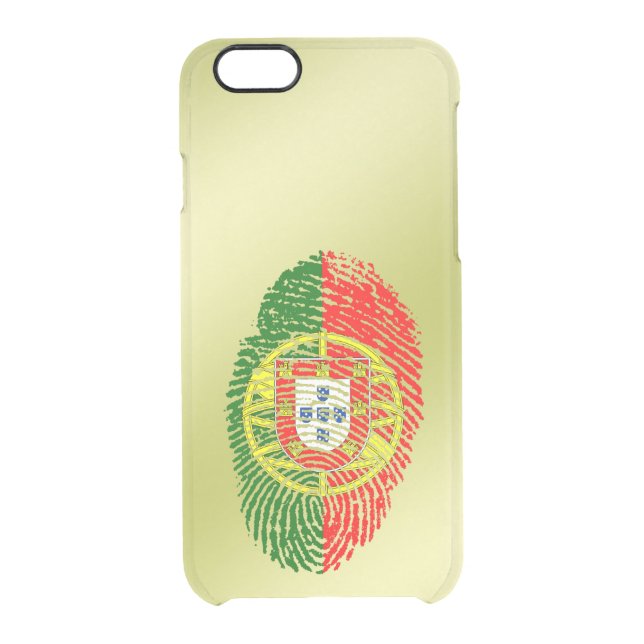 Portuguese touch fingerprint flag uncommon iPhone case (Back)