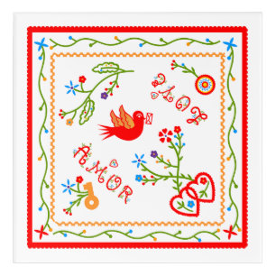 Portuguese valentine's love handkerchiefs  acrylic print