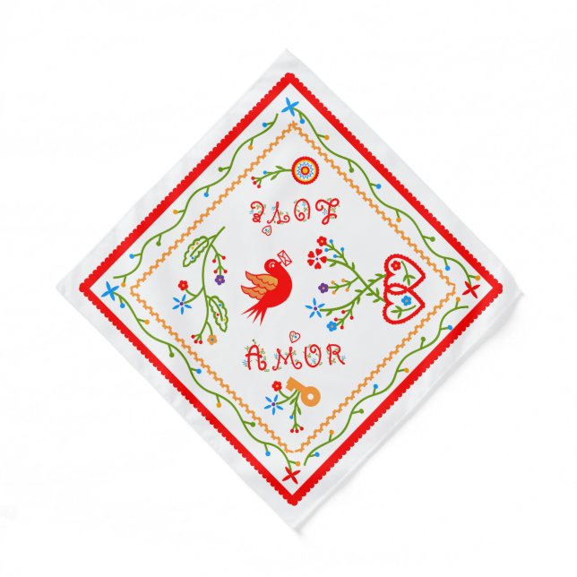 Portuguese valentine's love handkerchiefs  bandana (Front)